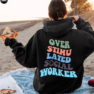 Sweat-shirt drôle d&#39;assistante sociale, sweat à capuche d&#39;assistante sociale scolaire pour femme, chemise MSW LSW, t-shirt SW mignon, cadeau pour assistante sociale, E5925