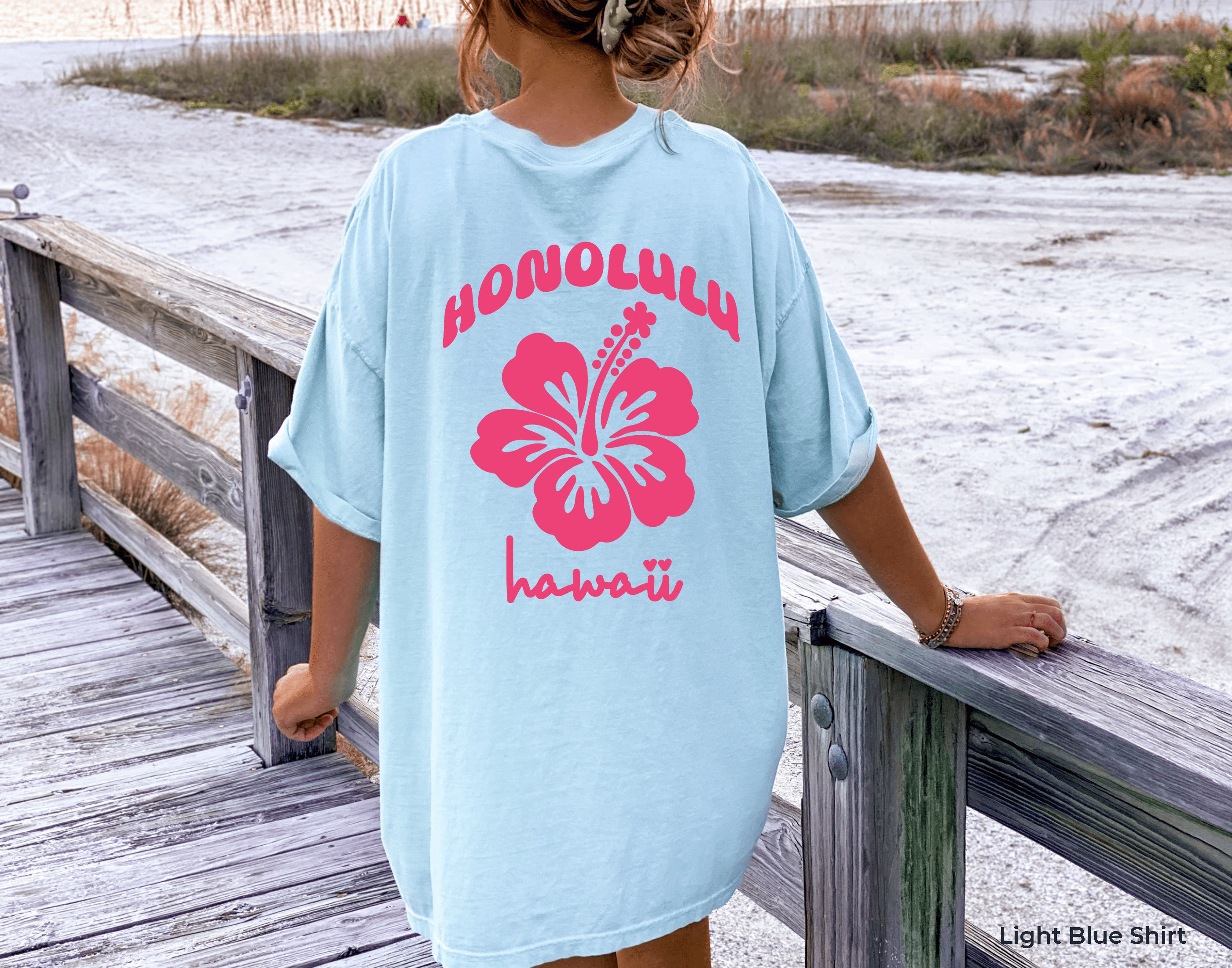 Trendy Honolulu Hawaii Sweatshirt, Hibiscus Flower Hoodie