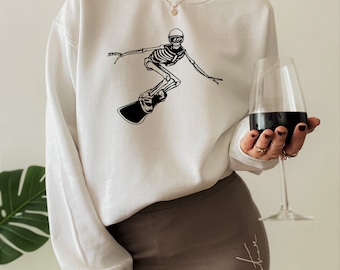 Snowboarding Skeleton Shirts, Women&#39;s Snowboard Shirts, Funny Snowboarder Gifts, Snowboard Trip Shirts, Men&#39;s Skeleton Sports Shirts, A5647