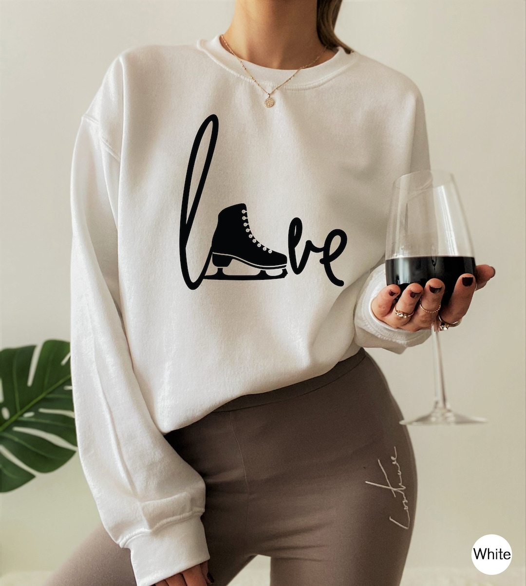 Ice Skating Sweatshirt, Love Skating Shirt, Women's Ice Skating Hoodie