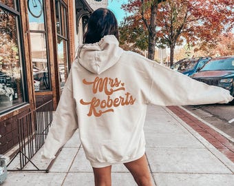 Custom Mrs Hoodie | Personalized Bride Sweatshirt, Bridal Party Gifts, Bridal Shower Gifts, Custom Wedding Gifts, Engagement Gifts
