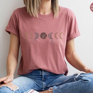 Moon Phases Shirt | Trendy Hoodie For Her, Boho Celestial Shirt, Moon Graphic Tee, Celestial Sweatshirt, Witchy Sweatshirt, Moon Phase Tee image 3