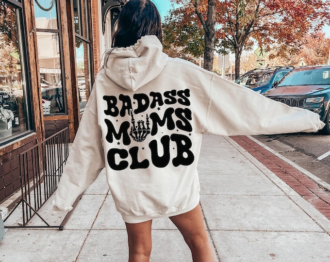 Badass Moms Club Hoodie | Rock Moms Sweatshirt, Funny Mom Hoodie, Mom Life Hoodie, Mothers Day Gift, funny mothers day, badass mom hoodie