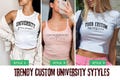 Custom University Baby Tee, Custom College Strap Tank, Personalized School Micro Rib Racer Tank Tops, Custom  University Name Racer Back,