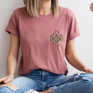 Aztec Shirt, Women's Country Shirt, Aesthetic Cowgirl Sweatshirt, Rodeo Hoodie, Cowboy Shirt, Valentines Gifts For Her, Ethnic Shirts immagine 10