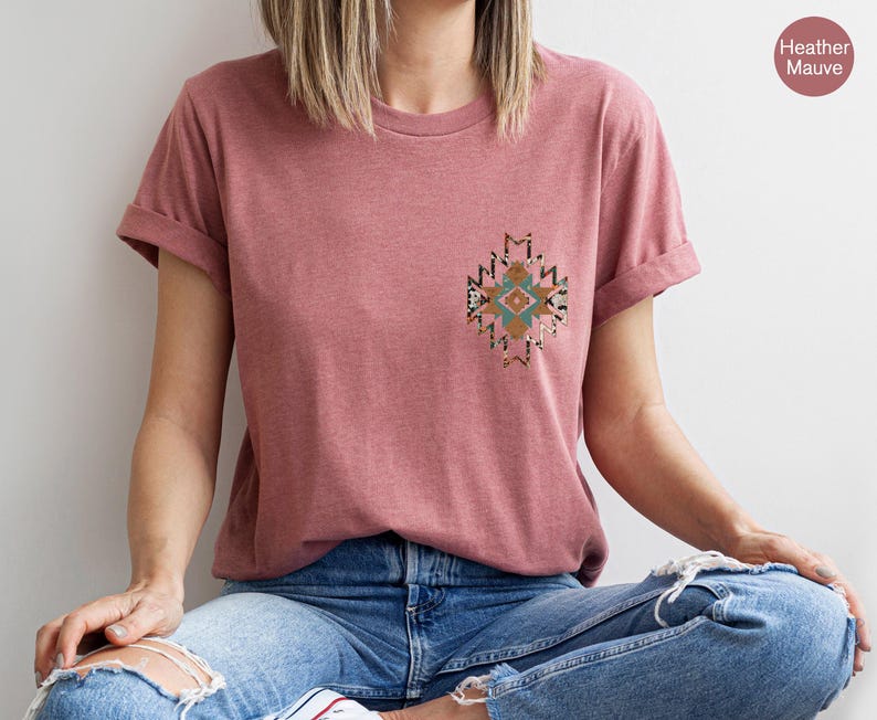 Aztec Shirt, Women's Country Shirt, Aesthetic Cowgirl Sweatshirt, Rodeo Hoodie, Cowboy Shirt, Valentines Gifts For Her, Ethnic Shirts immagine 10
