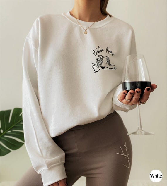 Custom Ice Skating Sweatshirt | Women's Custom Figure Skater Shirt, Skating Coach Gifts, Customized Skate Tee, Ice Skating Fan Tee