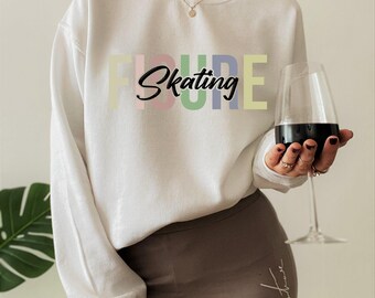 Aesthetic Figure Skating Sweatshirt, Women's Ice Skating Shirt, Figure Skater Hoodie, Cute Figure Skating Gifts, Ice Skater Tshirt