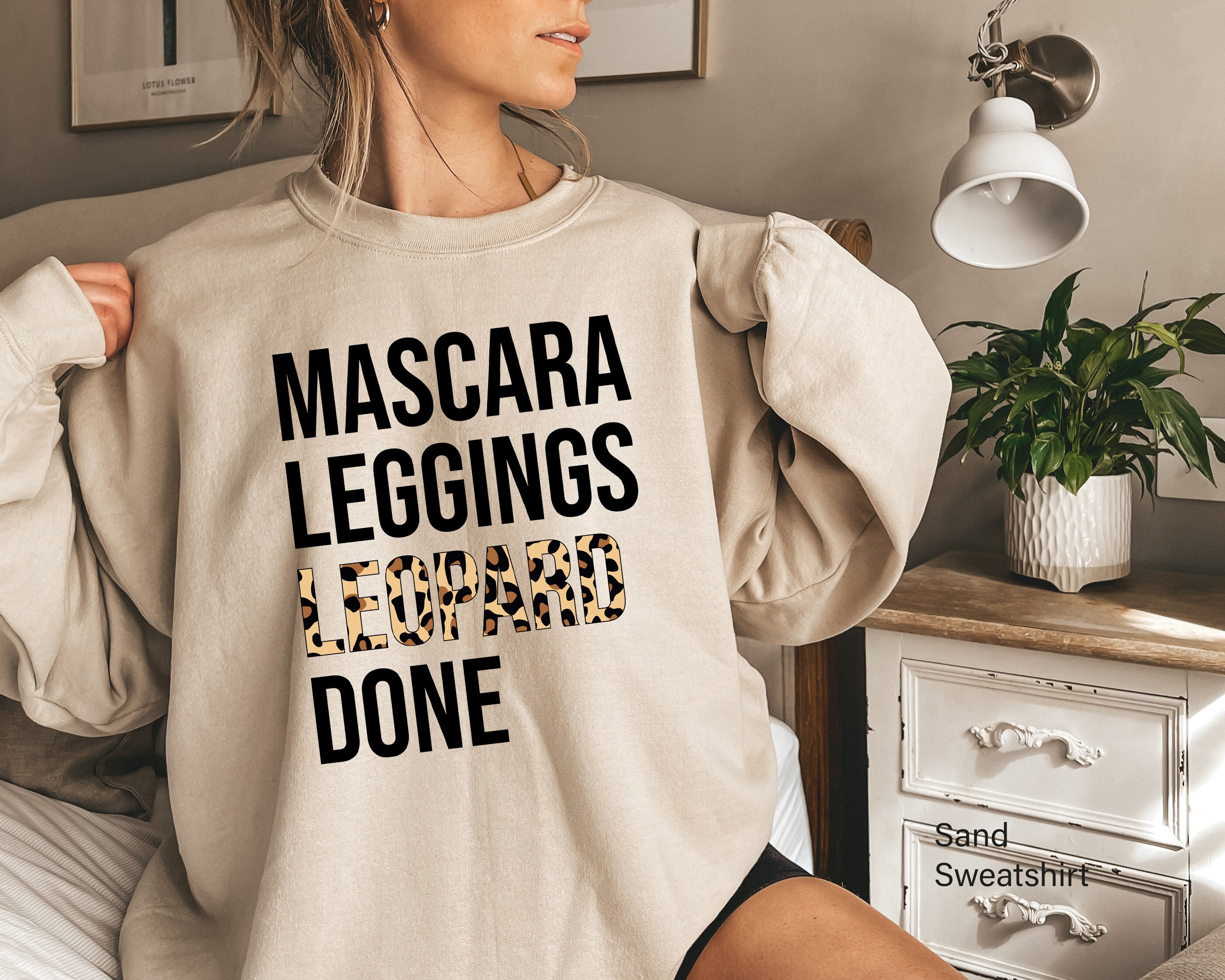 Women s Leopard Sweatshirt Mascara Leggings Leopard Done Shirt