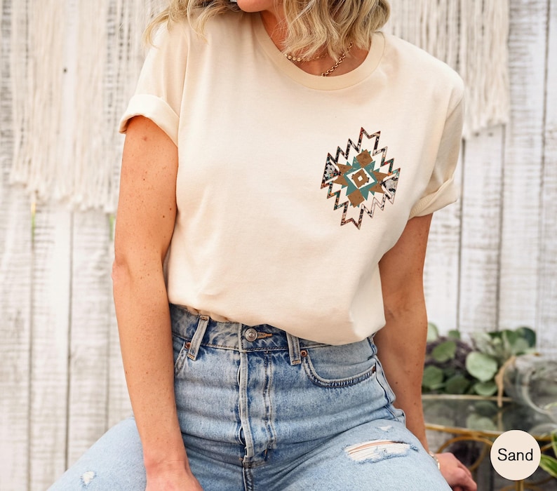 Aztec Shirt, Women's Country Shirt, Aesthetic Cowgirl Sweatshirt, Rodeo Hoodie, Cowboy Shirt, Valentines Gifts For Her, Ethnic Shirts immagine 8