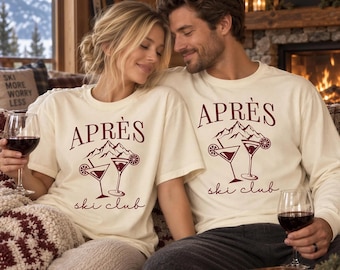 Camiseta de après-ski Comfort Colors, camiseta de manga larga para club de esquí, camiseta vintage para viajes de esquí, regalo para vacaciones de invierno.