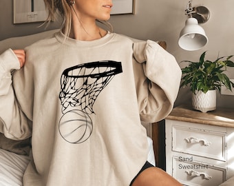 Aesthetic Basketball Sweatshirt, Women&#39;s Basketball Shirt, Basketball Player Hoodie, Basketball Graphic Tee, Basketball Coach Gifts, E5449