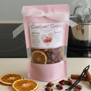 Romantic Simmer Pot Kit | Sweetheart Stovetop Potpourri | Valentine's Gift | Rose, Citrus & Vanilla Home Fragrance