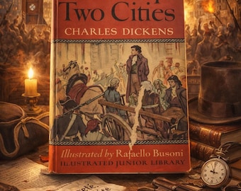 A Tale of Two Cities Charles Dickens Illustrated Junior Library 1948 Book