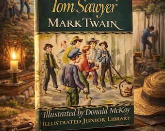 Adventures of Tom Sawyer 1946 Grosset Dunlap McKay Illustrated Junior Library DJ