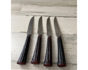 Cutco #59 Set of 8 Table / Steak Knives in Original Red-Cloth Lined Wood  Box