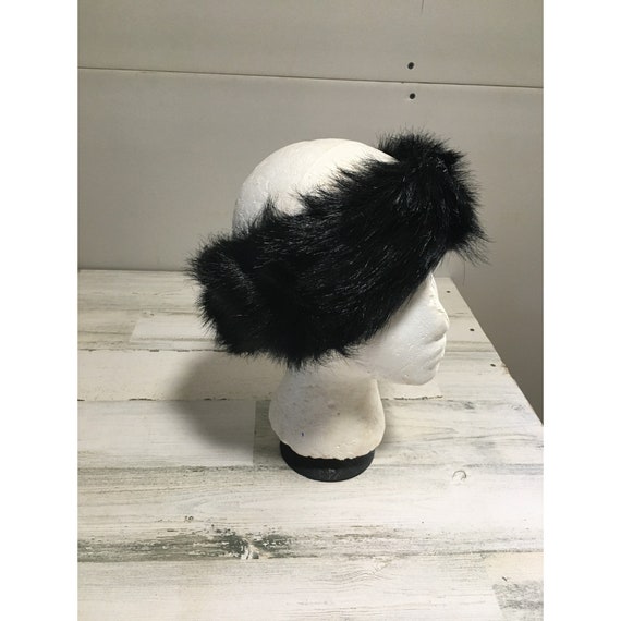 Vintage Avon woman’s black faux fur headband Gem