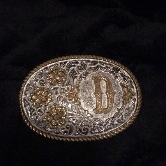 Montana Silversmiths Buckle Monogram R Silver Gold Plated Western