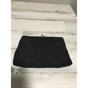Beaded black clutch bag made in France  for Rich’s Department store