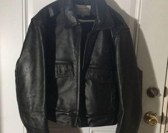 70s ARTURO Leather Jacket, Large, Mens Vintage Brown Bomber
