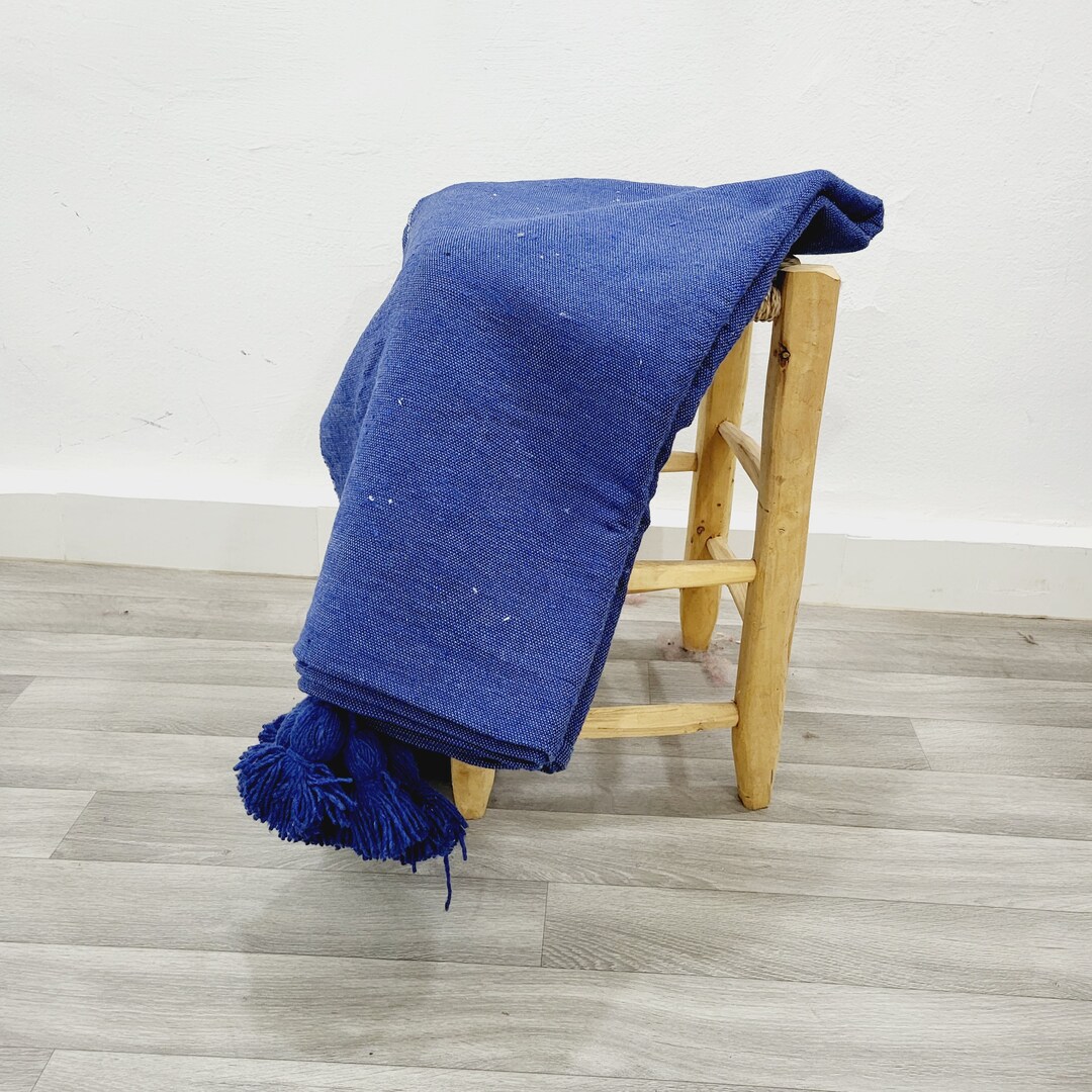 Handmade Organic Cotton Blanket Pom Pom Blanket Bedspread Etsy