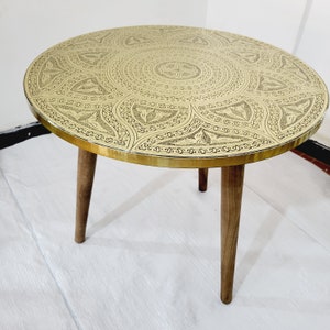 Moroccan circular brass nesting, gold copper tables, coffee table, Custom Moroccan brass tea table,boho coffee table, Authentic copper table