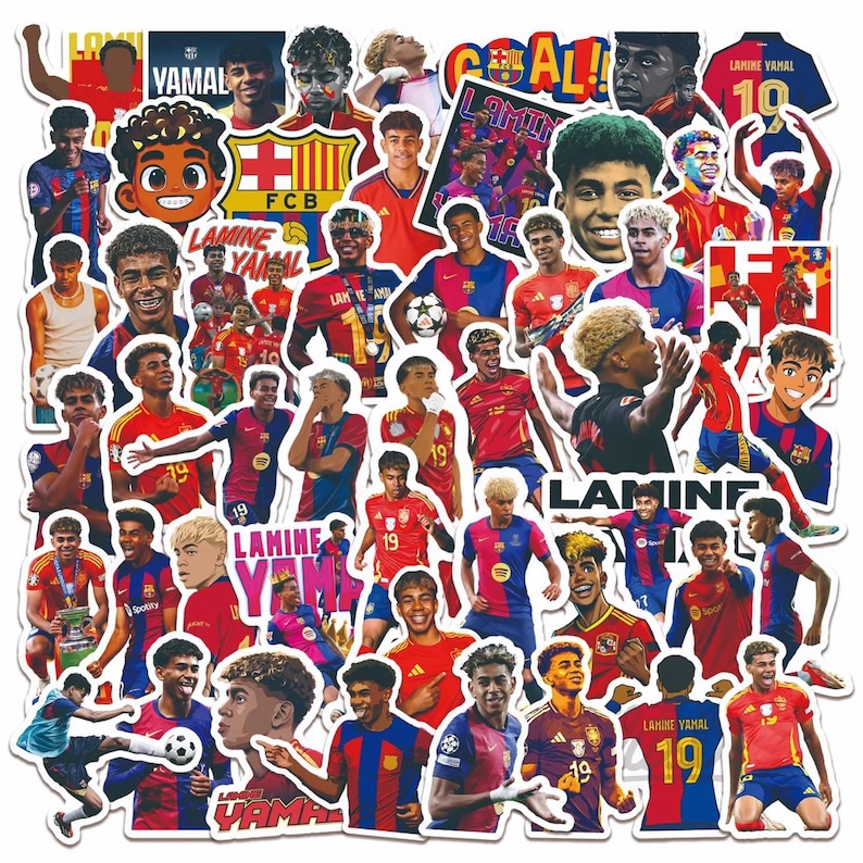 50pcs 2026 Lamine Yamal Graffiti Stickers Famous Football Player ...