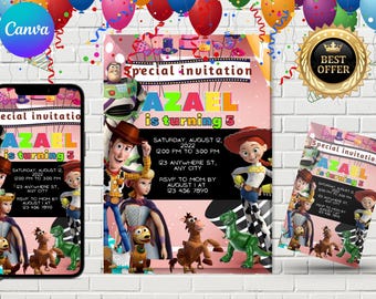 Toy Story Digital Printable Birthday Party Invitation | Editable Template | Instant Download