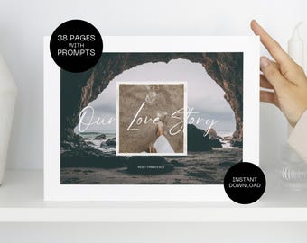 Anniversary Photo Album Template | Vintage Couple Memory Book (Instant Download)