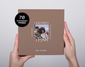Gift For Boyfriend Anniversary Our First Year Photo Album Couple Memory Book Template Instant Download Creative Sentimental Gift for Him