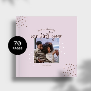 Gift For Boyfriend Anniversary Our First Year Photo Album Couple Memory Book Template Instant Download Creative Gift for Him Sentimental