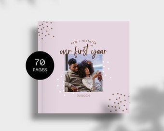 Gift For Boyfriend Anniversary Our First Year Photo Album Couple Memory Book Template Instant Download Creative Gift for Him Sentimental