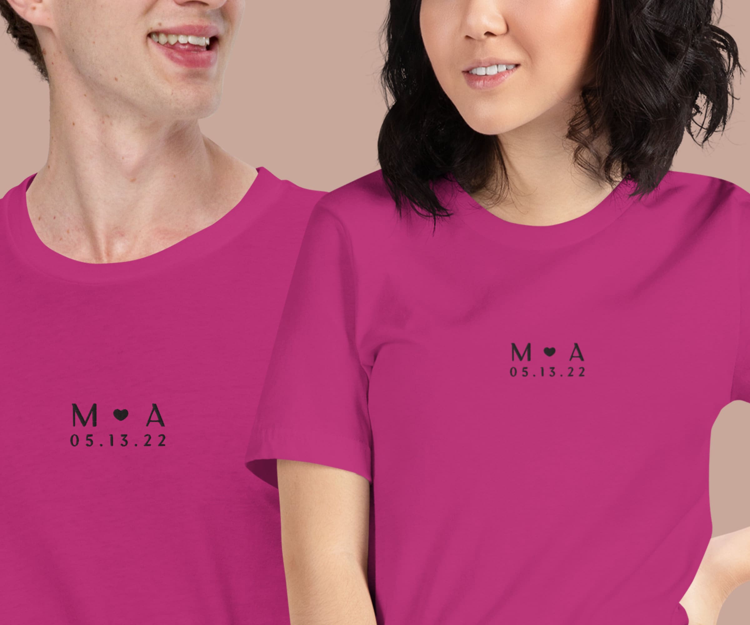 Boyfriend Girlfriend Matching Shirts Custom Anniversary Date