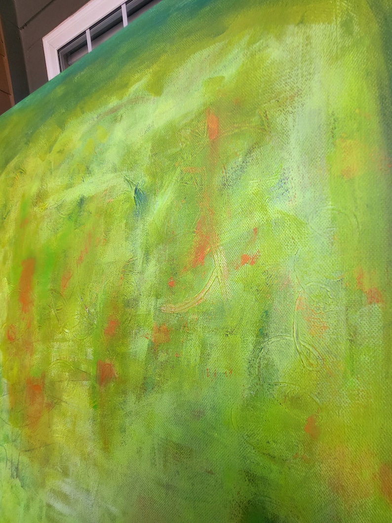 Green Large ORIGINAL Abstract Painting on Canvas Original Art on Canvas