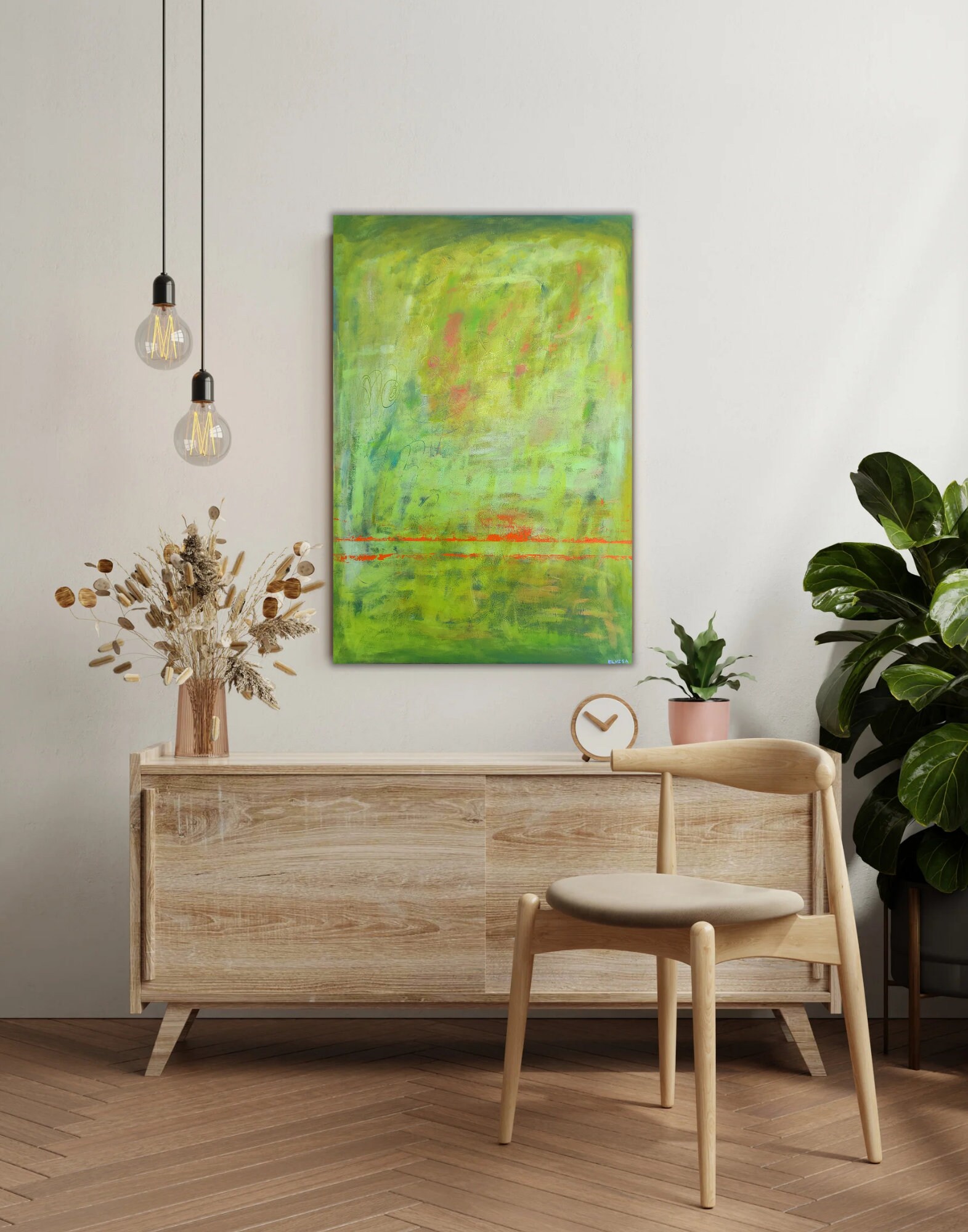 Green Large ORIGINAL Abstract Painting on Canvas Original Art on Canvas ...