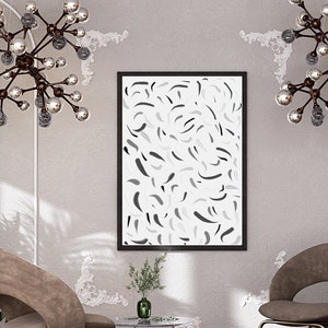 Abstract Black and Gray Pastel Print l Black Modern Art l Minimalist Wall Art Décor l Gallery Wall Print Black l Instant Download