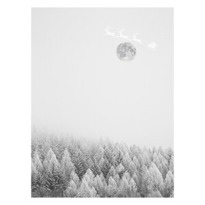 Weihnachtsmann über die Stimmung fliegen: Digital Download Wandkunst