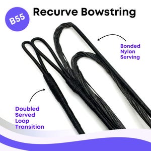 Recurve Bowstring - Endless Loop - B55 (Dacron) - 12,14,16 Strands - Replacement Bowstrings for Traditional Archery Recurve Bows