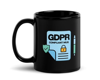 GDPR Compliance Midnight Black Coffee Mug Holiday gift for the Office Gossip Marketing Agency Data Protection Authorities Office Award