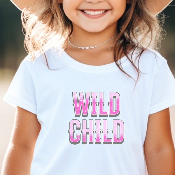 Wild Child Western Graphic Youth Short Sleeve Tee, Sizes S-XL | Western Kids Tee | Barrel Racing | Youth Rodeo