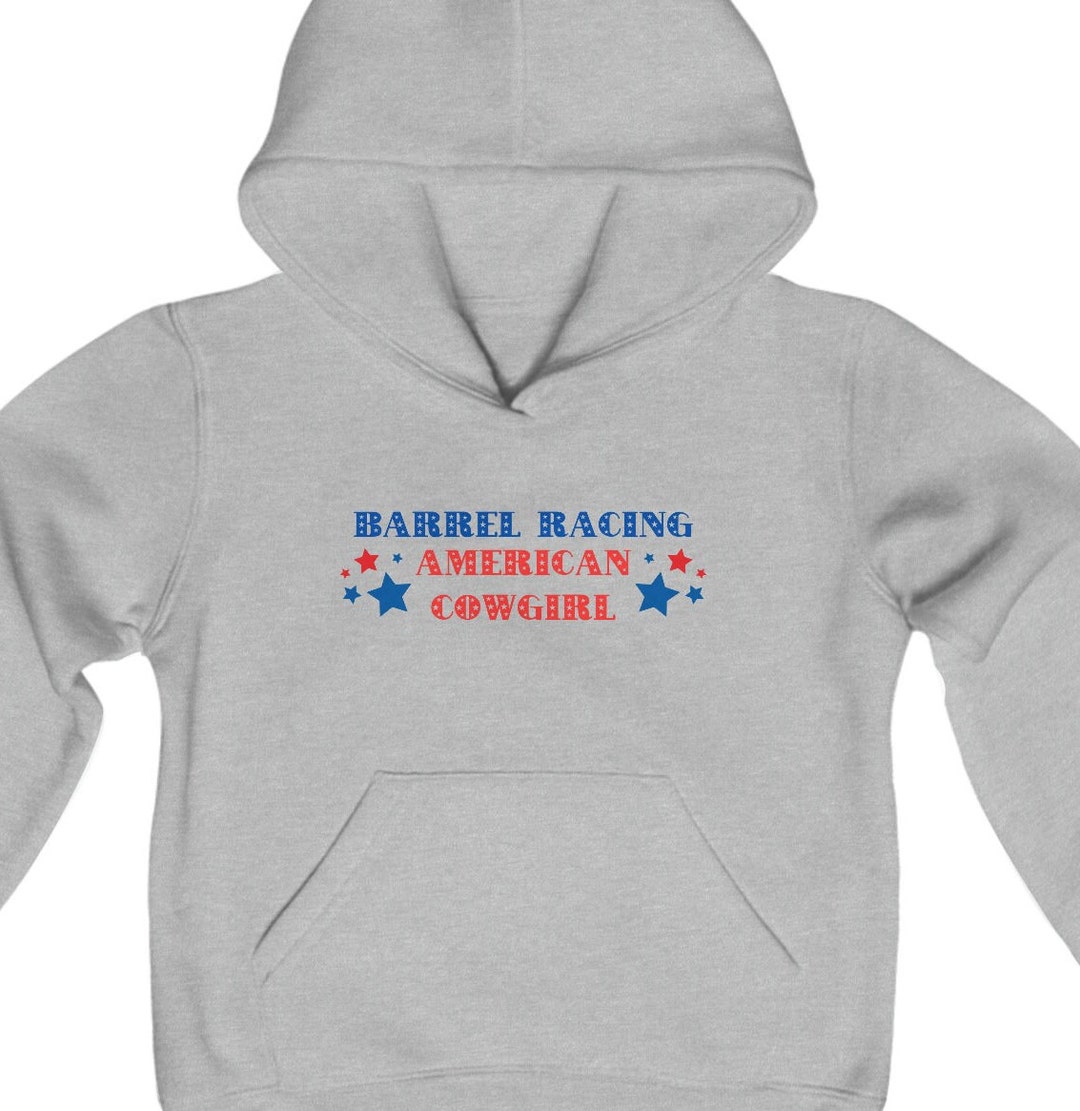 Barrel Racing Youh American Cowgirl Patriotic Heavy Blend Hooded ...