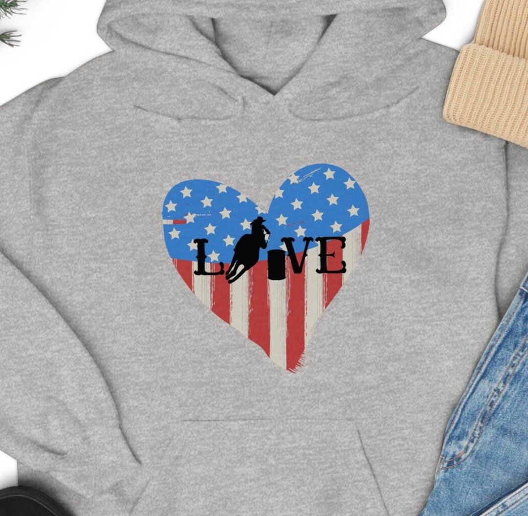 Barrel Racing Love Patriotic Unisex Heavy Blend Hooded Sweatshirt S-5XL ...