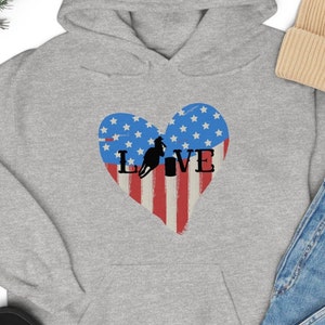 Barrel Racing Love Patriotic Unisex Heavy Blend Hooded Sweatshirt S-5XL | Vat Rennen Hoodie | Barrel Racing-cadeau | Barrel racer