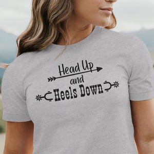 Barrel Racing Head Up and Heel Down Barrel Racer Unisex Jersey Short Sleeve Tee, Barrel Racing, Barrel Racer Shirt, Horse Shirt
