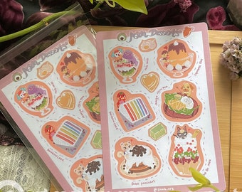 Asian snacks and cafe treats in the form of cute anime,cartoon,game characters sticker sheets