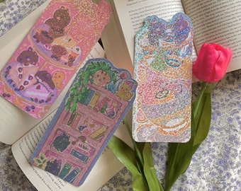 Large cute holographic bookmarks