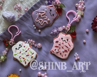 Handmade Ditto Pop tart inspired keychains