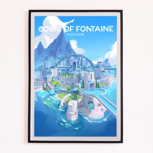 Reiseplakat „Court of Fontaine“.