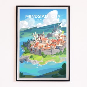 Mondstadt City Travel Poster