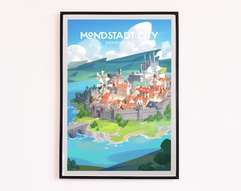 Mondstadt City Travel Poster
